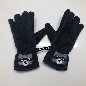 Children's Dopo Dopo gray racoon fleece gloves, 2-5 yrs.